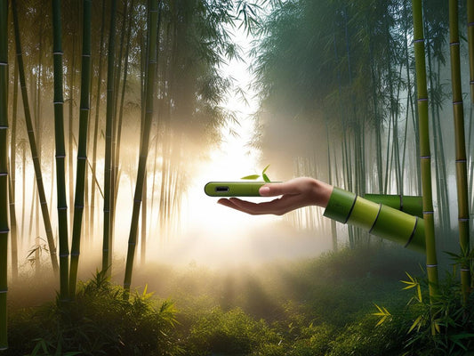 Bamboo Stalks in Nature: tall green bamboo stalks symbolizing eco-conscious technology