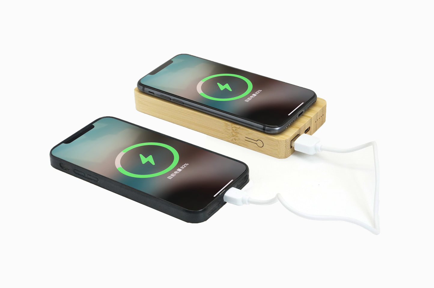 Edsonsoon 5000mAh Bamboo Power Bank – Eco-Friendly Portable Charger with Wireless Charging