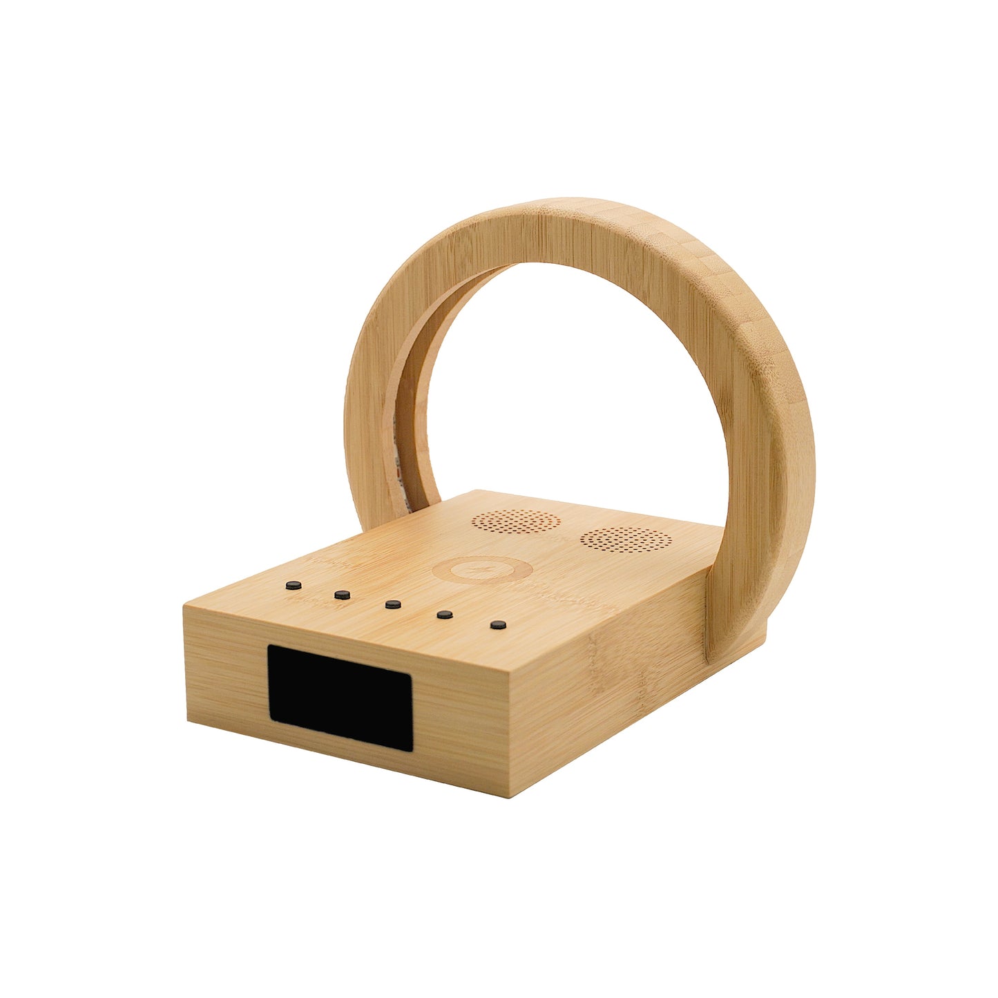 Edsonsoon MT582 Bamboo Wireless Charging Stand with Alarm Clock – 15W Fast Wireless Charger, Eco-Friendly Wooden Design, Qi-Certified Wireless Charging Dock for iPhone, Samsung, and All Qi-Enabled Devices, Modern Sustainable Nightstand Accessory
