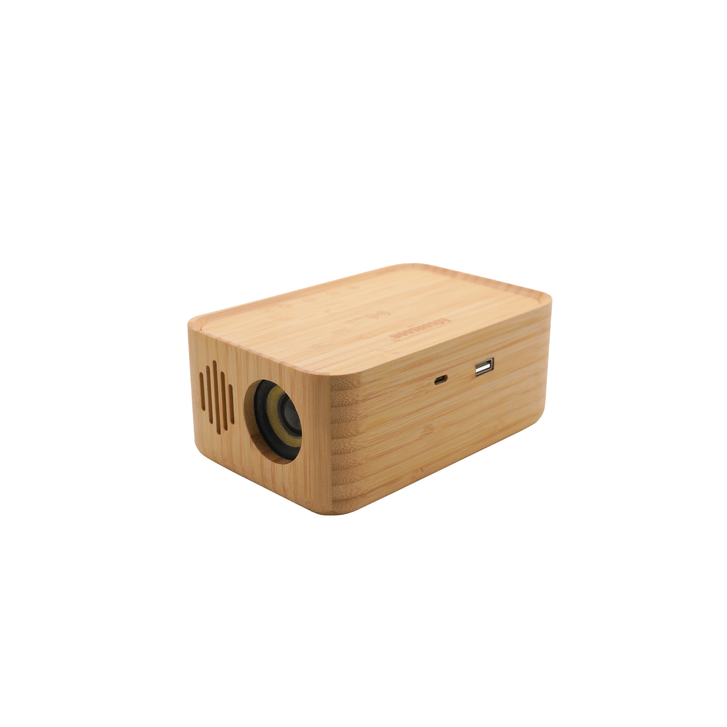 Edsonsoon MT612 4-in-1 Bamboo Smart Clock with Wireless Qi Fast Charger, Bluetooth Speaker, LED Display Alarm Clock, Multifunctional Wood Digital Clock for Bedroom, Office, Nightstand, Eco-Friendly Modern Design