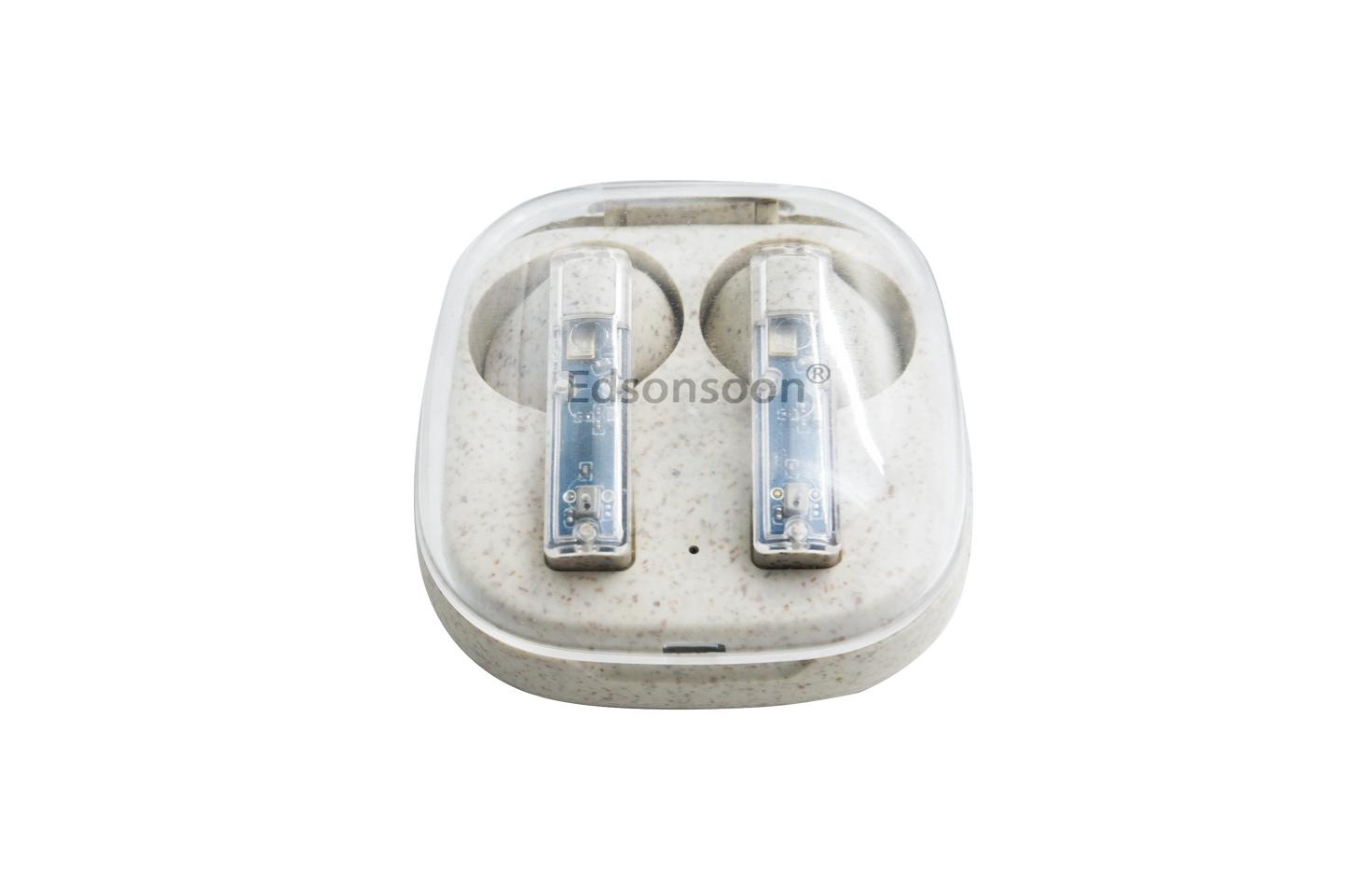 Edsonsoon EcoBuds – Lightweight Wheat Straw Wireless Earbuds with Bluetooth 5.3 & Charging Case