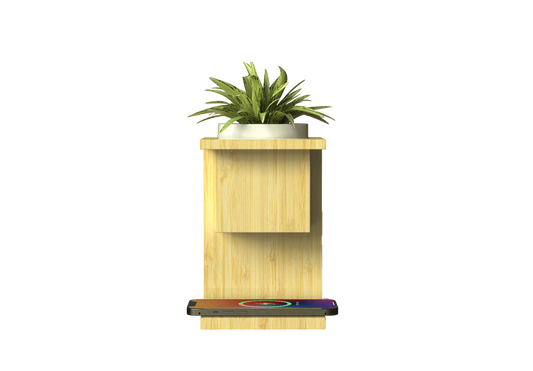 Edsonsoon MT596 Wireless Charger & Smart Plant Holder – Eco-Friendly 2-in-1 Charging Station, Perfect Corporate Gift & Promotional Item