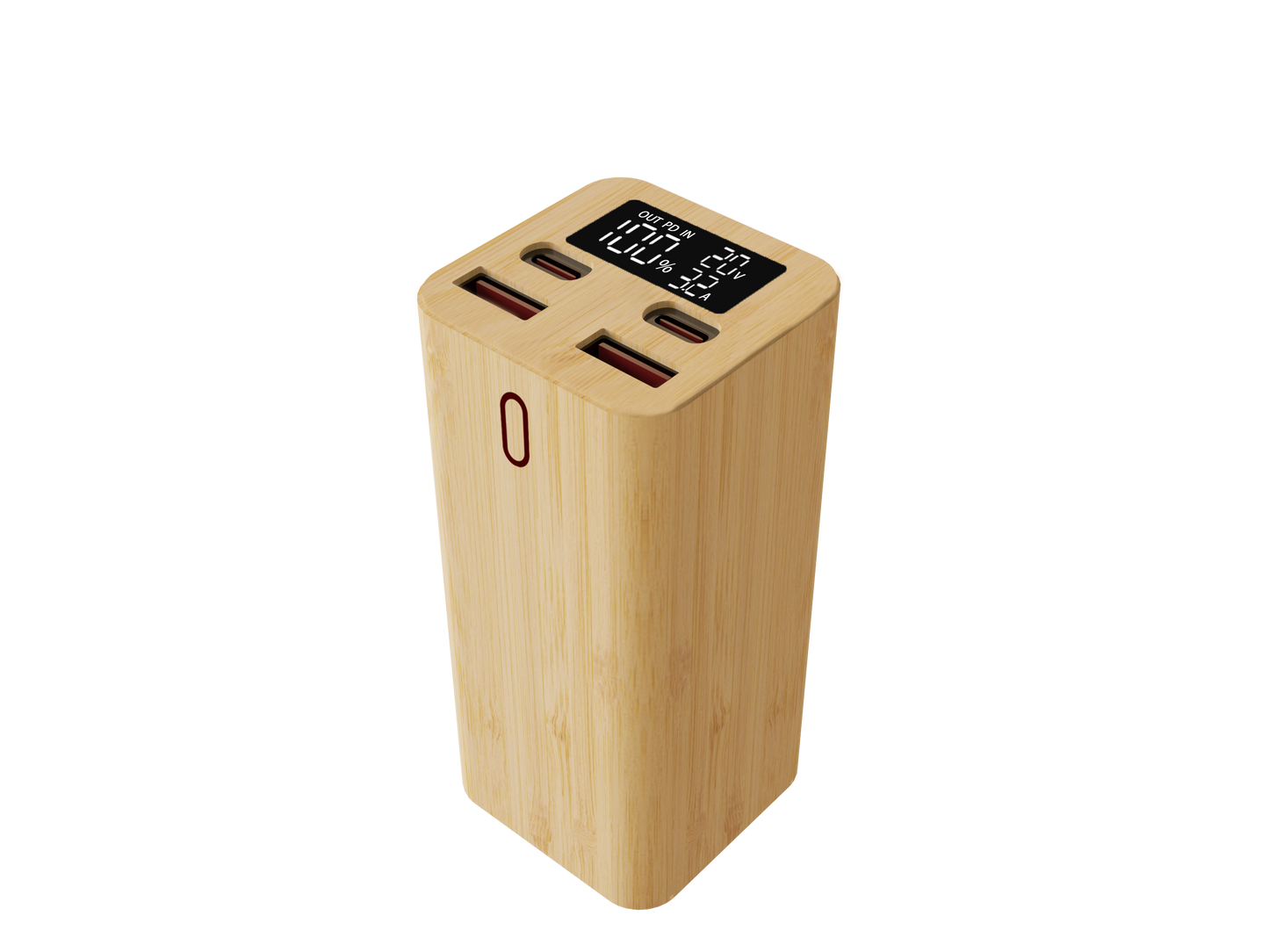 EDSONSOON MT616 Bamboo 20000mAh Power Bank | Dual Type-C PD20W + QC3.0 Fast Charging | Eco-Friendly Portable Charger