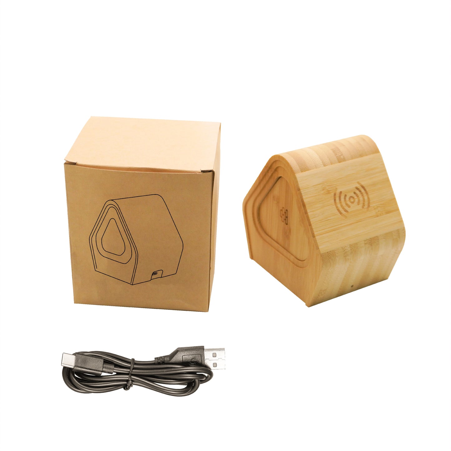 MT501 Bamboo Wireless Charging Dock – Eco-Friendly 3-in-1 Fast Charger for Phone, Watch & Earbuds