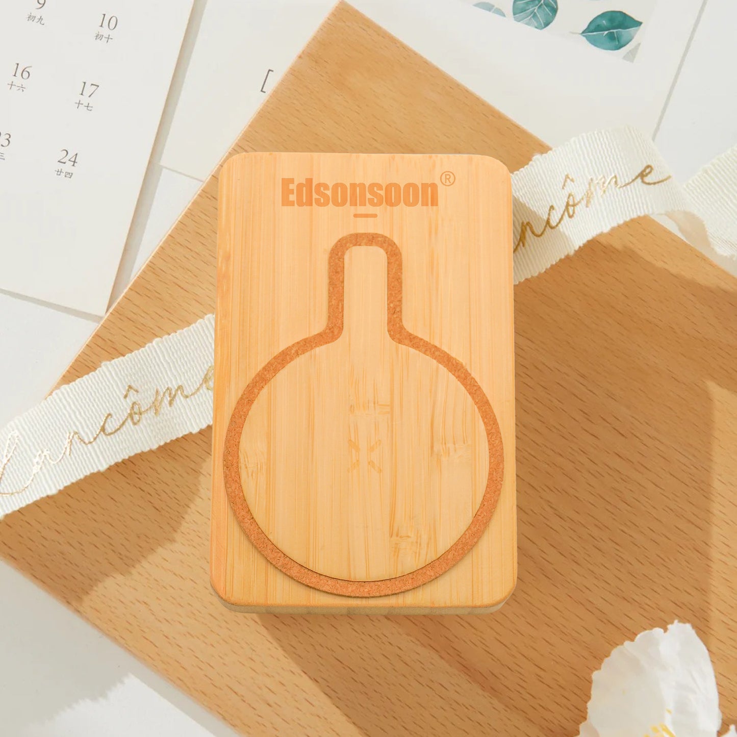 Edsonsoon MT508 EcoMag Bamboo Power Bank – 15W MagSafe Wireless Charger with 20W PD & 18W USB Fast Charging