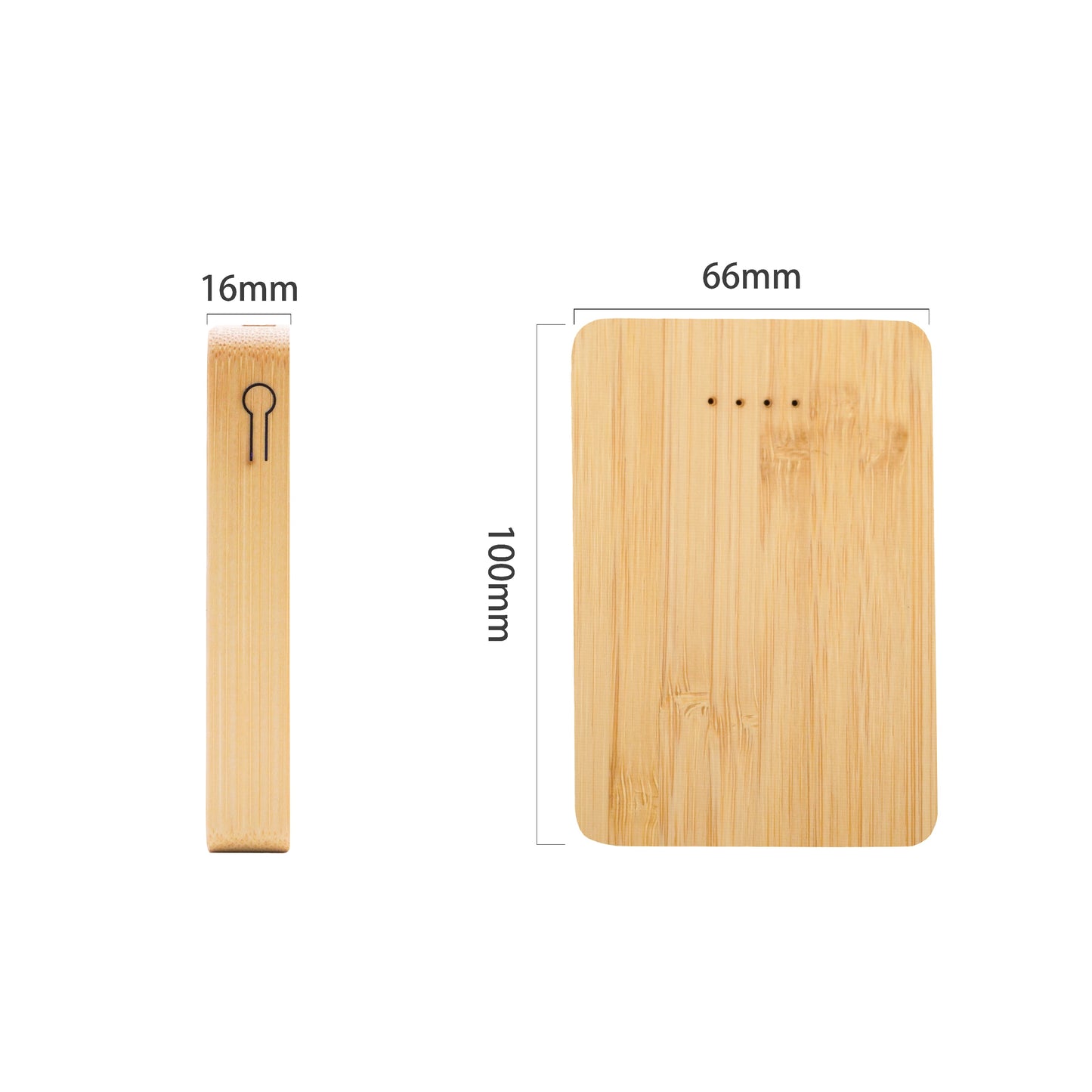 MT518 Sustainable Bamboo Power Bank | Dual USB + Type-C | 5000mAh / 10000mAh Eco Charger