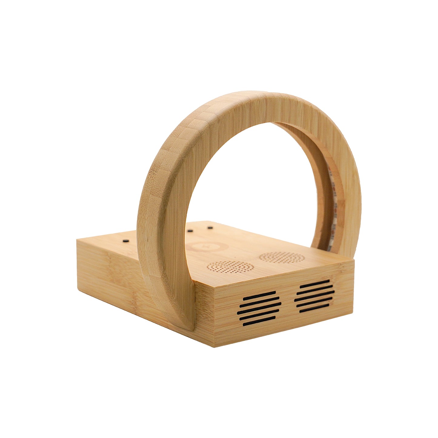 Edsonsoon MT582 Bamboo Wireless Charging Stand with Alarm Clock – 15W Fast Wireless Charger, Eco-Friendly Wooden Design, Qi-Certified Wireless Charging Dock for iPhone, Samsung, and All Qi-Enabled Devices, Modern Sustainable Nightstand Accessory