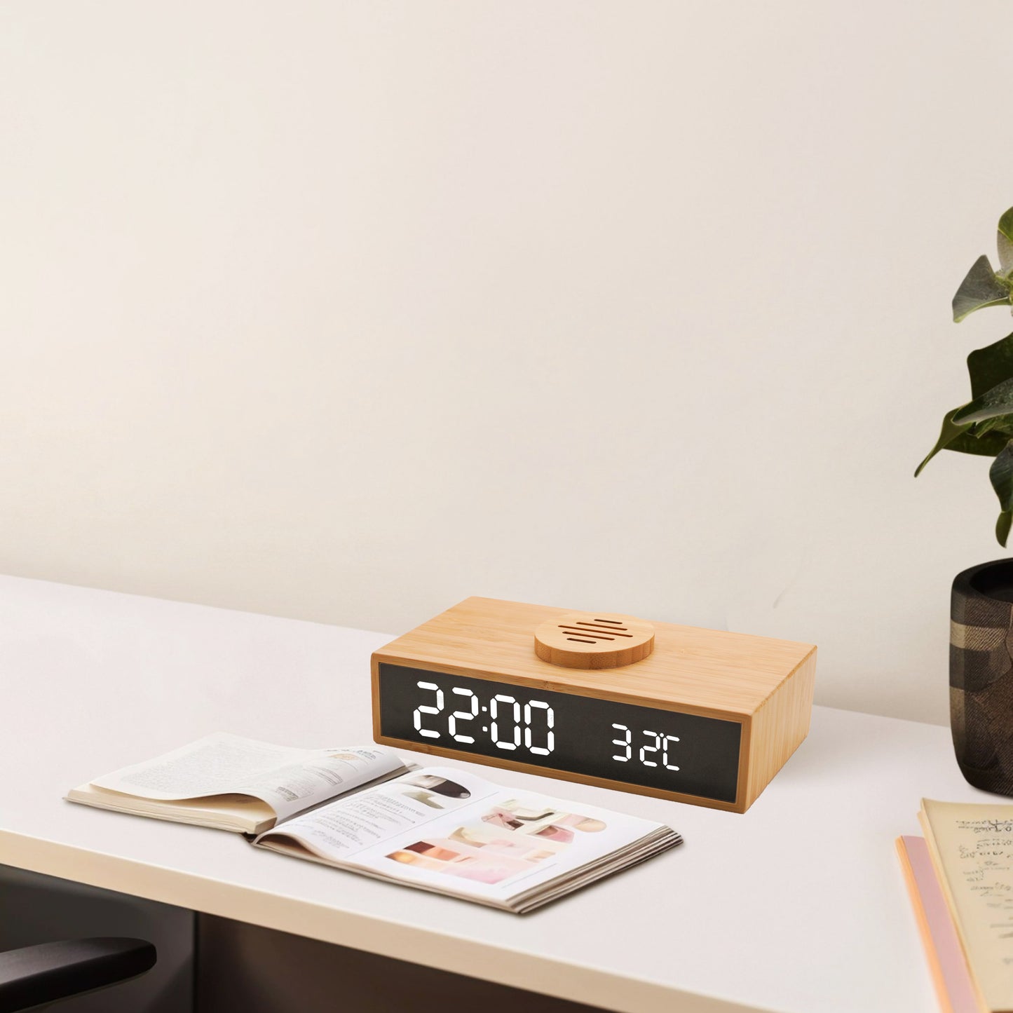 Edsonsoon MT660 Bluetooth Speaker Clock – Compact Digital Alarm Clock with Wireless Audio & LED Display