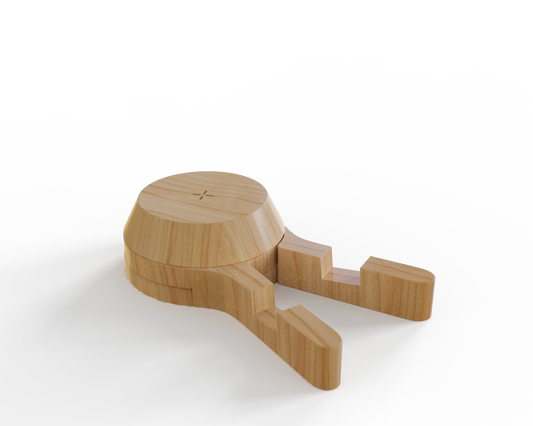 Edsonsoon MT569 Bamboo Wireless Charger with Phone Holder – 10W/15W Fast Charging Dock for iPhone, Samsung & Qi-Enabled Devices, Eco-Friendly Wooden Design