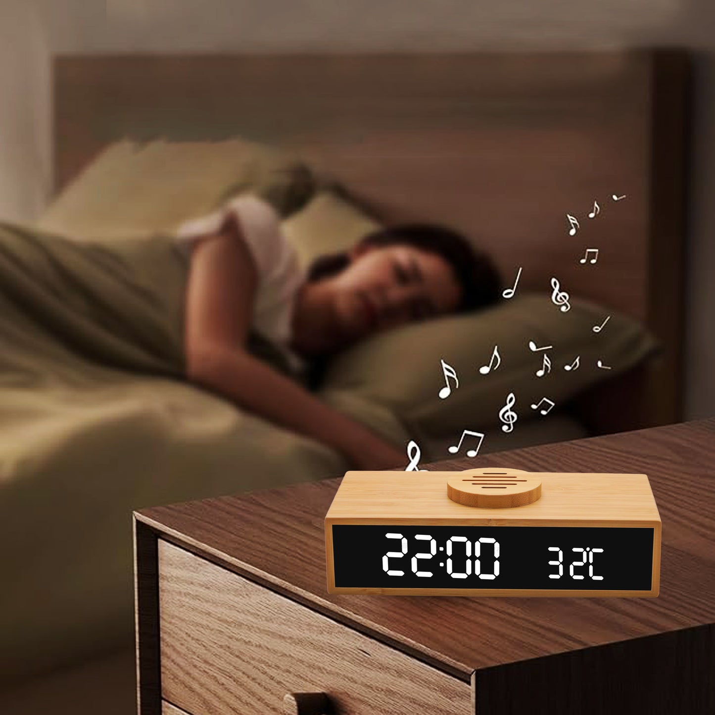 Edsonsoon MT660 Bluetooth Speaker Clock – Compact Digital Alarm Clock with Wireless Audio & LED Display