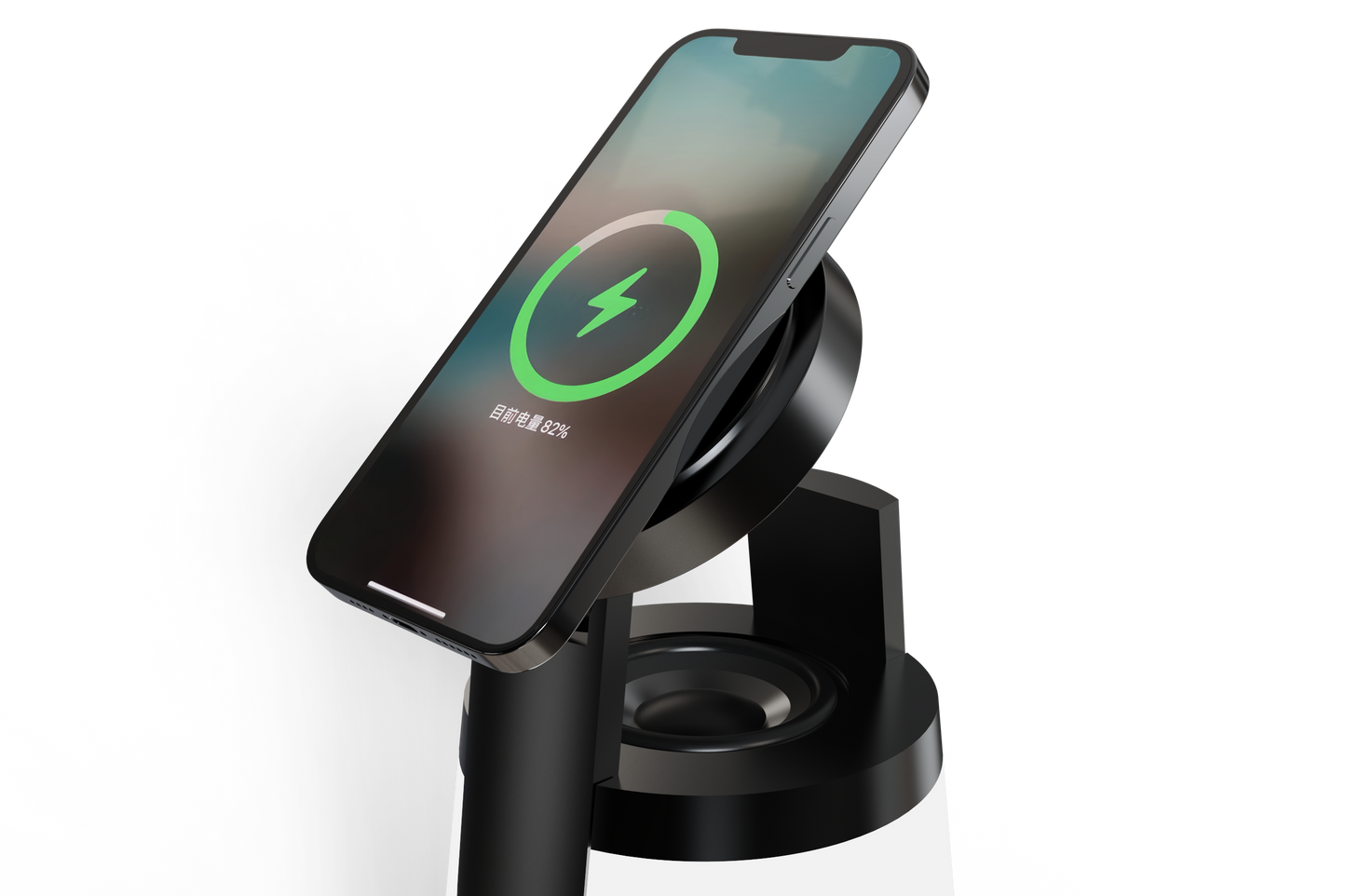 Edsonsoon MT570 Wireless Charger with Table Lamp & Bluetooth Mini Speaker – Multifunctional Desk Accessory for iPhone, Samsung & Qi Devices