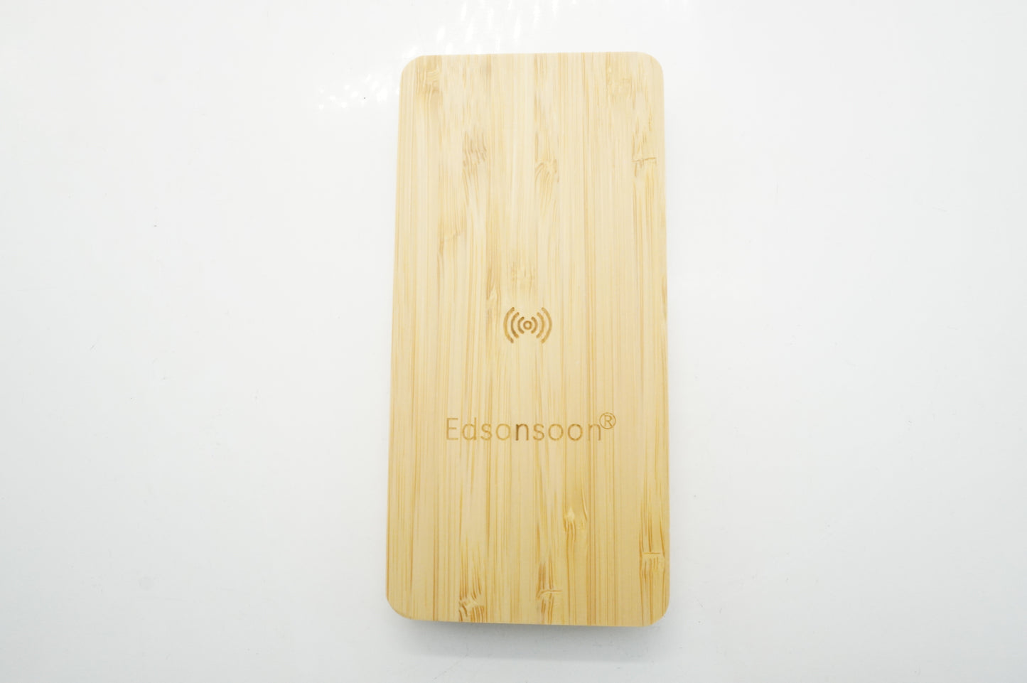Edsonsoon 5000mAh Bamboo Power Bank – Eco-Friendly Portable Charger with Wireless Charging