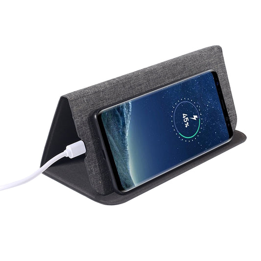 Edsonsoon MTM08 Foldable Mouse Pad with 15W Wireless Charger – Eco-Friendly RPET+PU Desk Mat, Fast Charging Pad for iPhone, Samsung & Qi-Enabled Devices