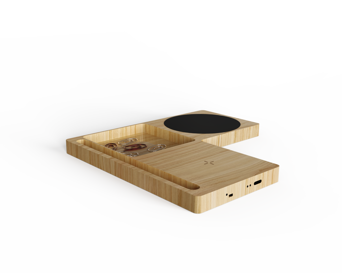 Edsonsoon MT549 Bamboo Cup Warmer & Wireless Charger – 10W/15W Fast Charging Desk Organizer for iPhone, Samsung & Qi Devices