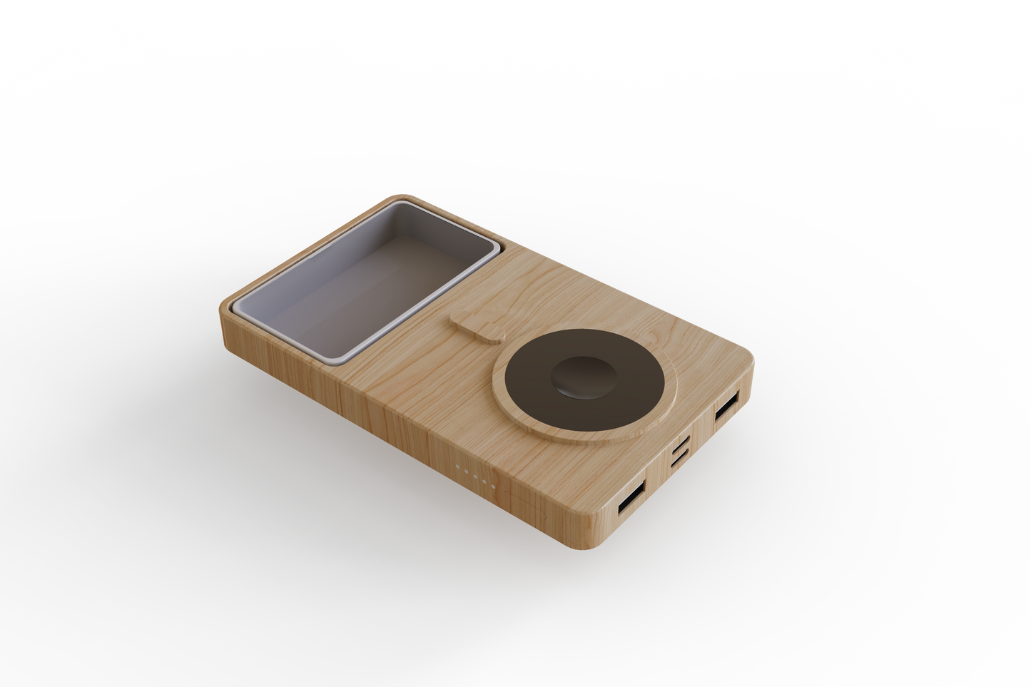Edsonsoon MT573 Bamboo Wireless Power Bank – Dual Type-C & USB Ports, Fast Charging for Phones, Smartwatches & Tablets, Travel-Friendly