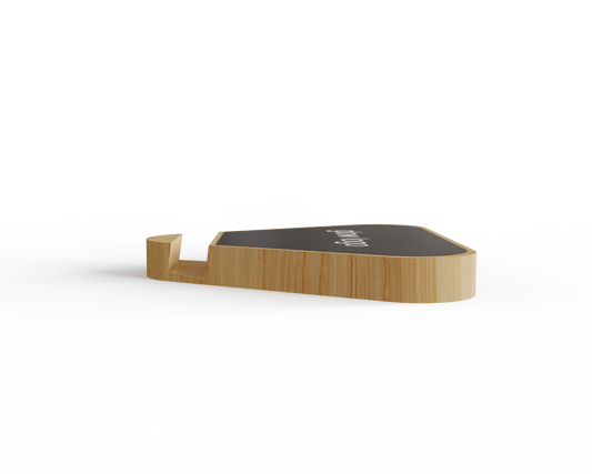 Edsonsoon MT561 Bamboo Wireless Charger with Custom Glow Logo, Phone Holder & Ambient Lamp – Fast Qi Charging