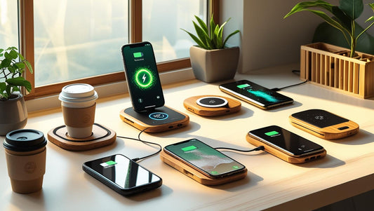 Product Lineup with Popular Phones: Edsonsoon charger lineup displayed with top smartphones of 2025 including Samsung and iPhone