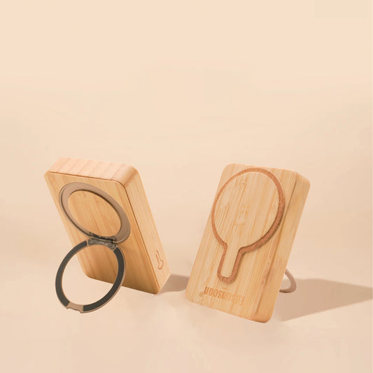 Edsonsoon MT508 EcoMag Bamboo Power Bank – 15W MagSafe Wireless Charger with 20W PD & 18W USB Fast Charging