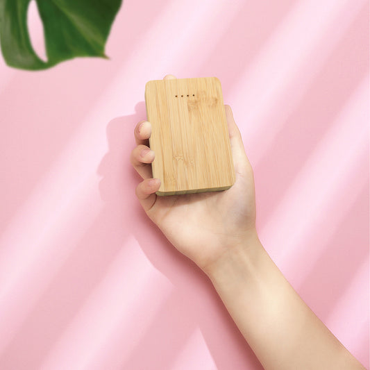 MT518 Sustainable Bamboo Power Bank | Dual USB + Type-C | 5000mAh / 10000mAh Eco Charger