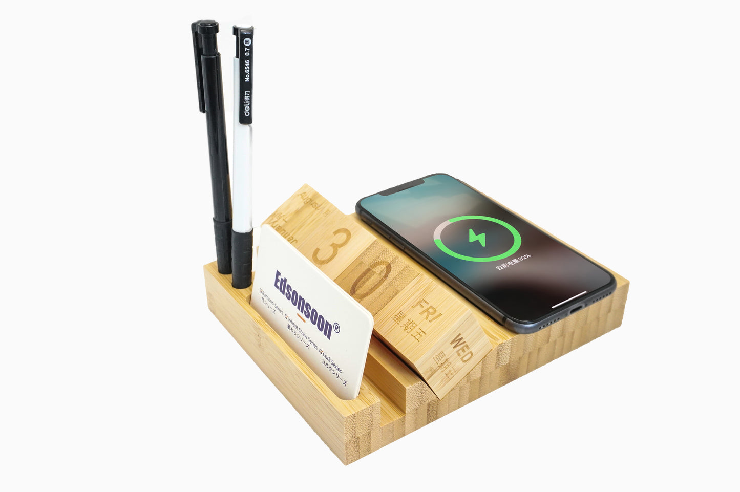 Bamboo Wireless Charger with Glow Logo MT555