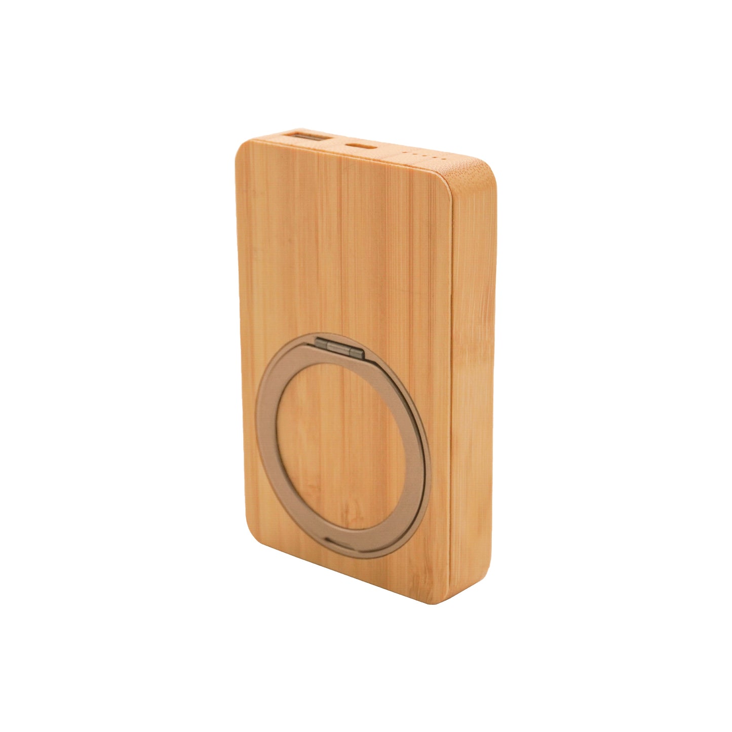 Edsonsoon MT508 EcoMag Bamboo Power Bank – 15W MagSafe Wireless Charger with 20W PD & 18W USB Fast Charging