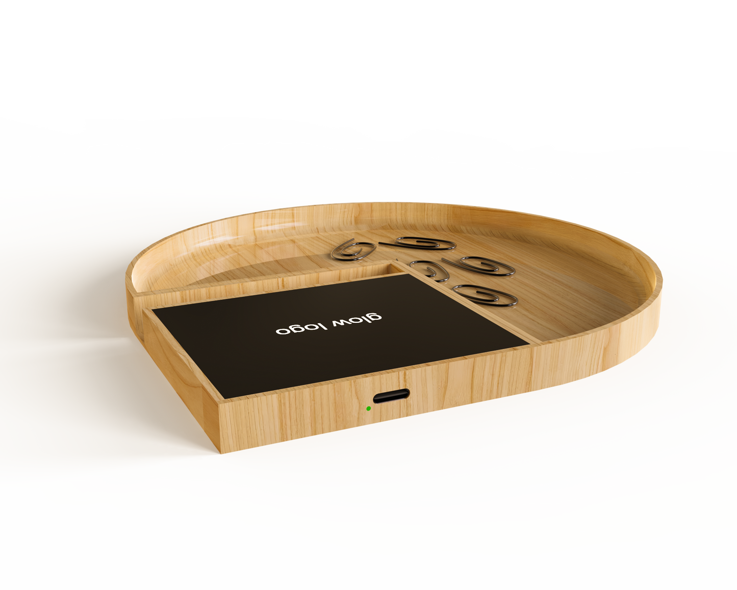 Bamboo Wireless Charger with Glow Logo MT563