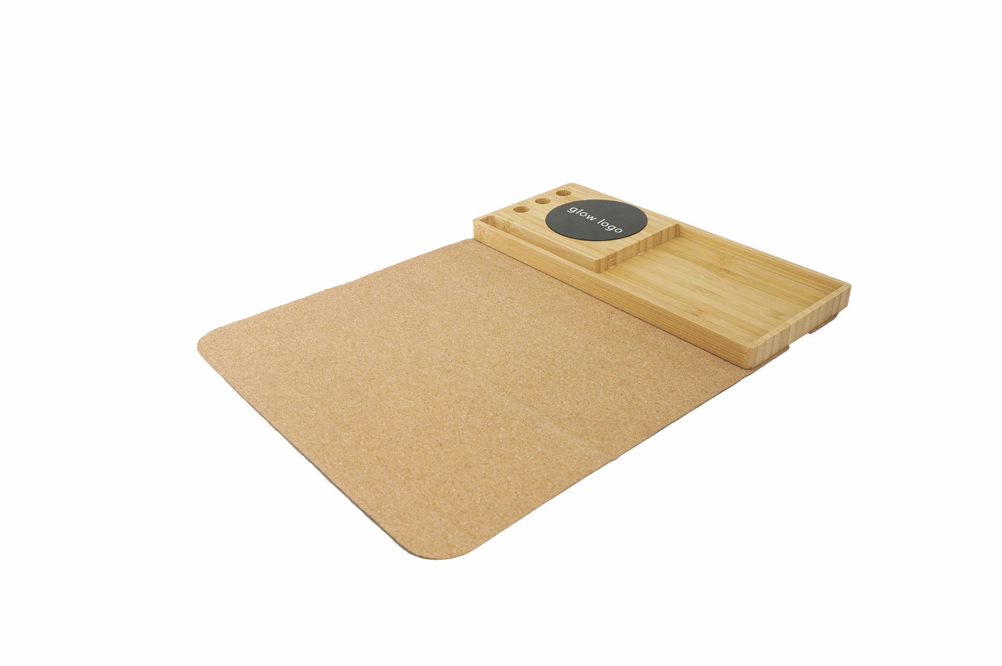 Mouse Pad with Bamboo Wireless Charger & Glow Logo MT564