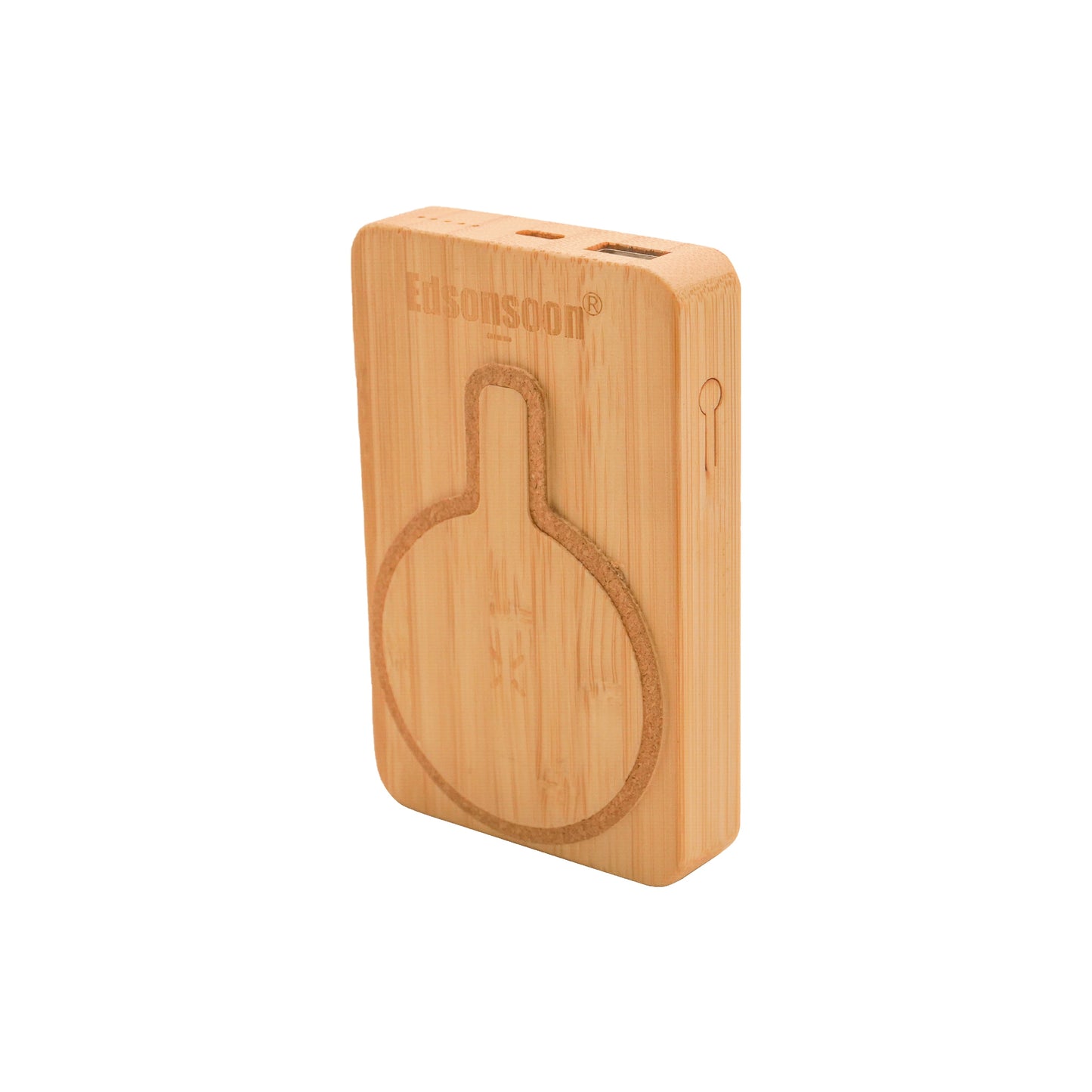 Edsonsoon MT508 EcoMag Bamboo Power Bank – 15W MagSafe Wireless Charger with 20W PD & 18W USB Fast Charging