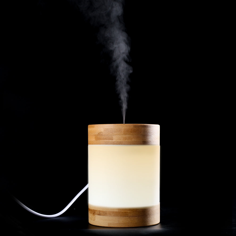 Stylish and decorative humidifier with 2-position LED ligh made with Bamboo MT529