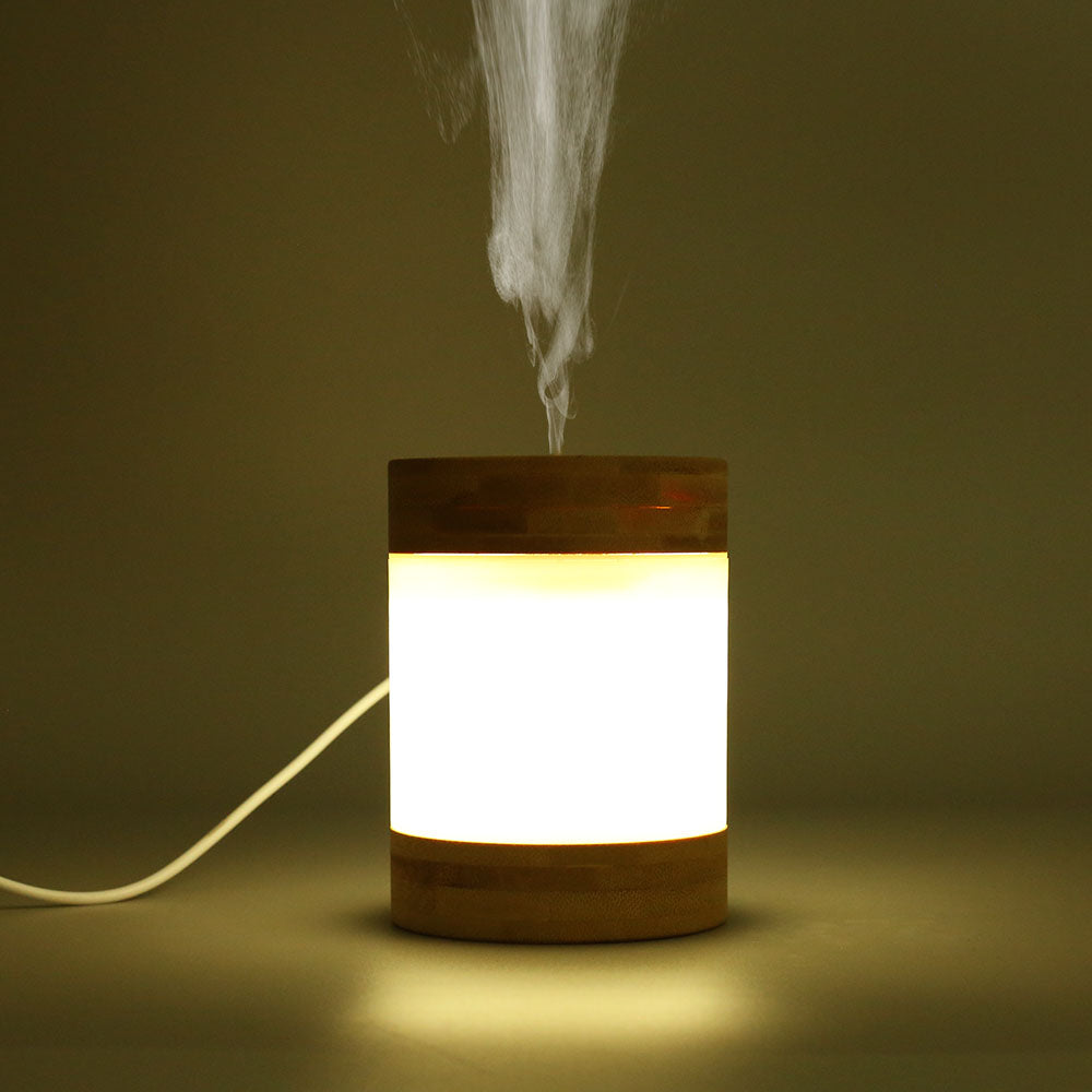 Stylish and decorative humidifier with 2-position LED ligh made with Bamboo MT529