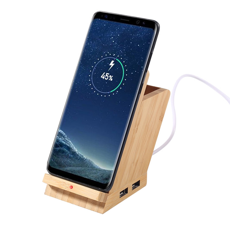 Bamboo Multi-functlon Wireless Charger with Pen Stand MT512