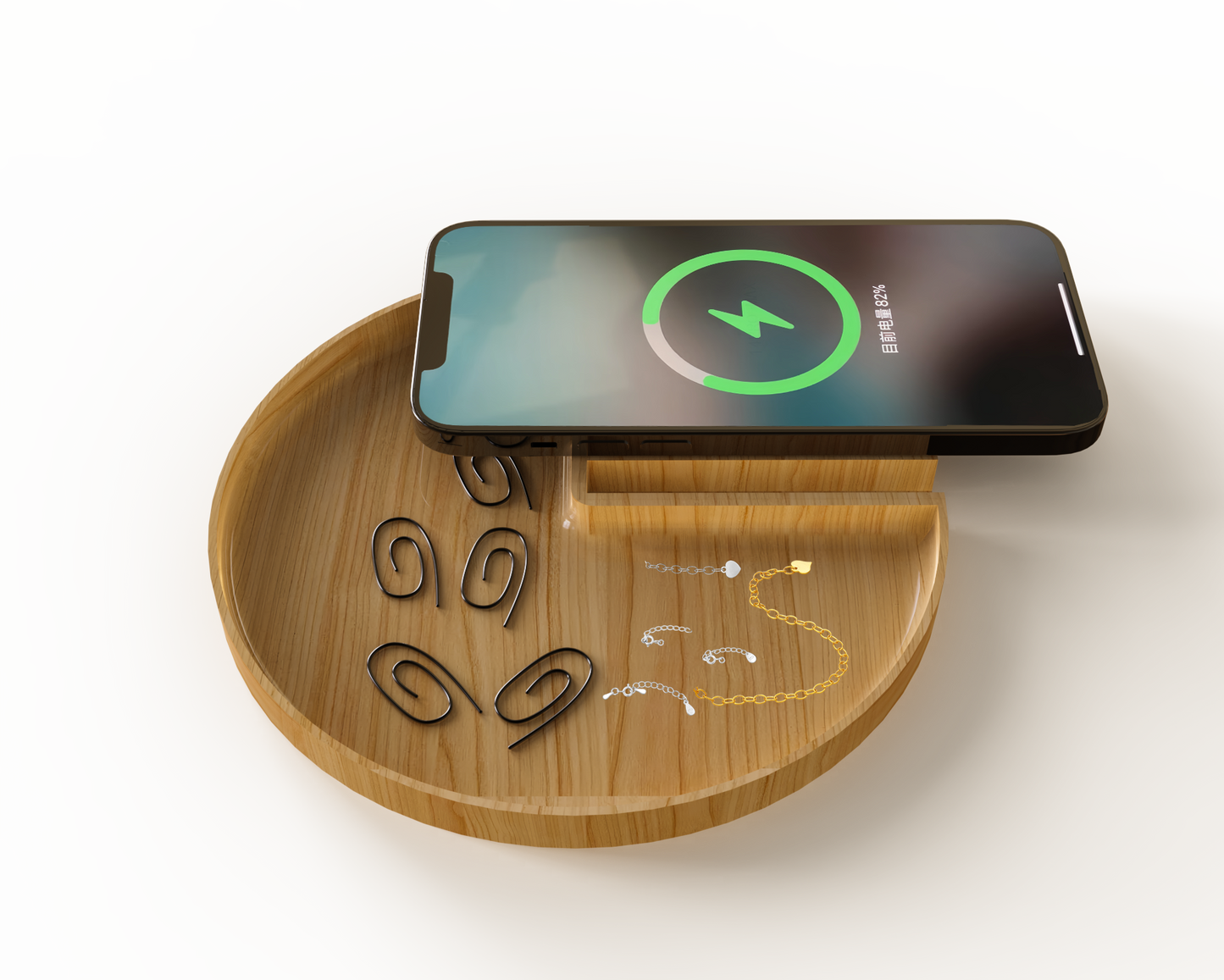 Bamboo Wireless Charger with Glow Logo MT563