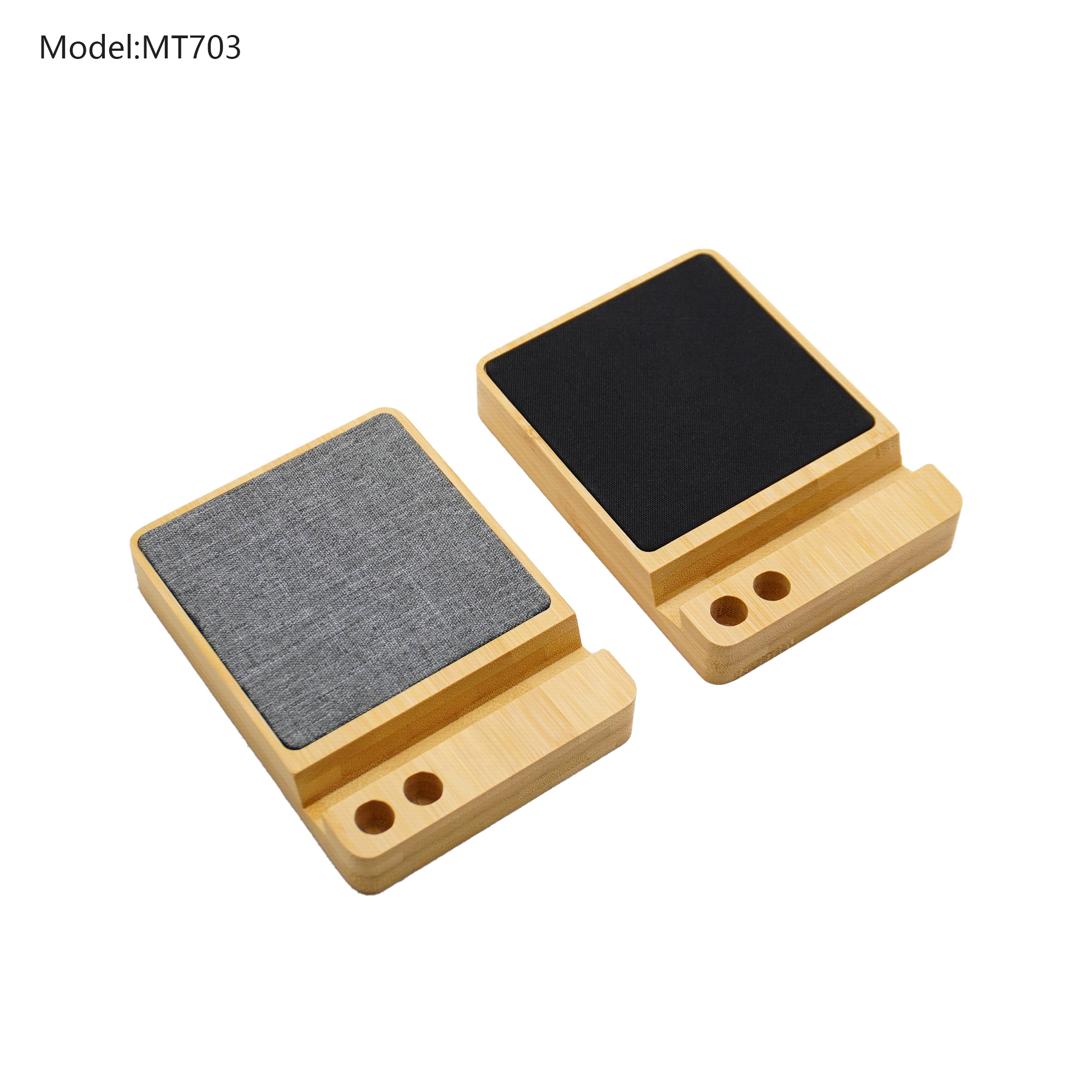 Bamboo Wireless Charging Pad with Cable Hub, Phone Stand & Dual Pen Holder