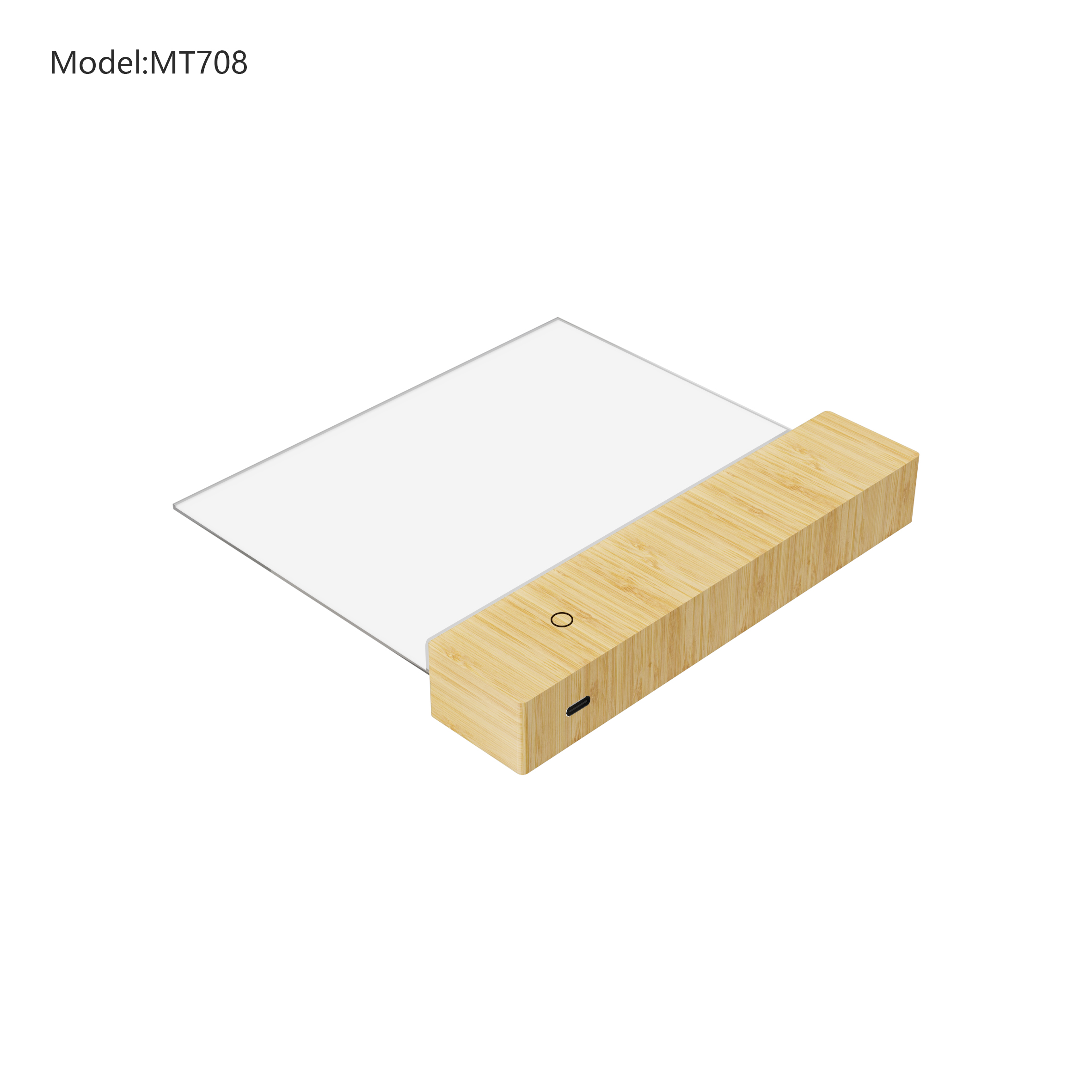 Bamboo LED Desk Lamp with Acrylic Light Panel