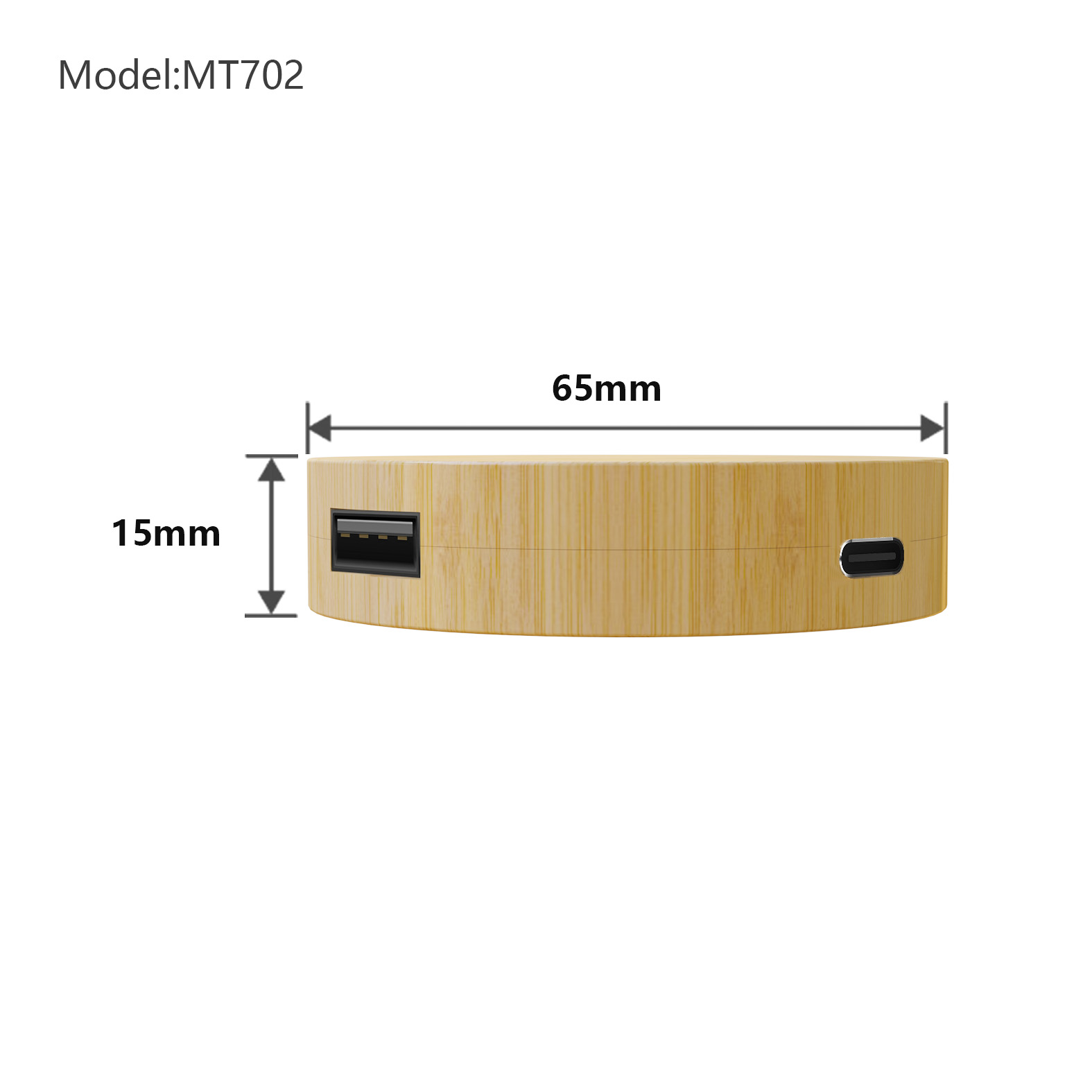 Bamboo USB Hub 4-Port USB 2.0