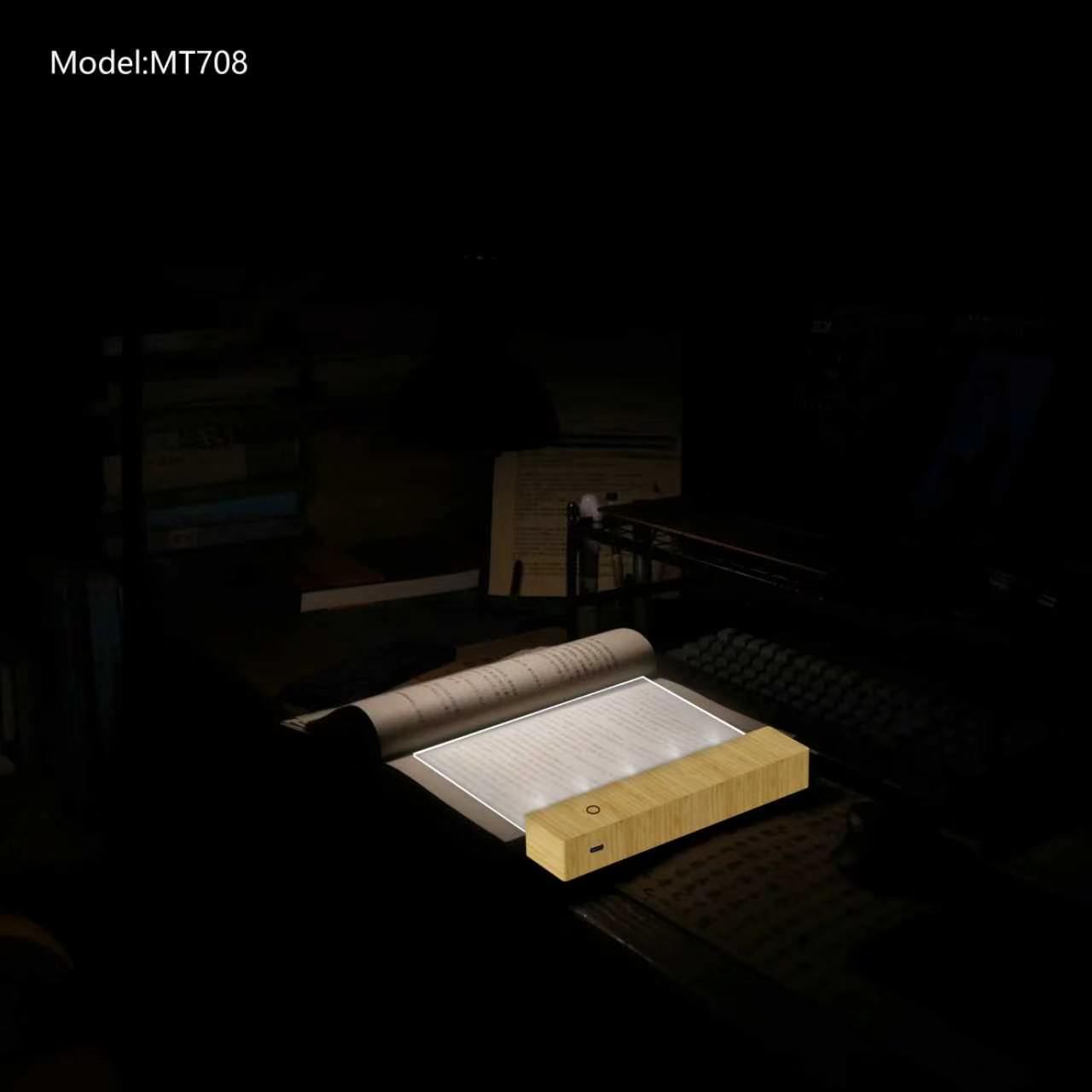 Bamboo LED Desk Lamp with Acrylic Light Panel