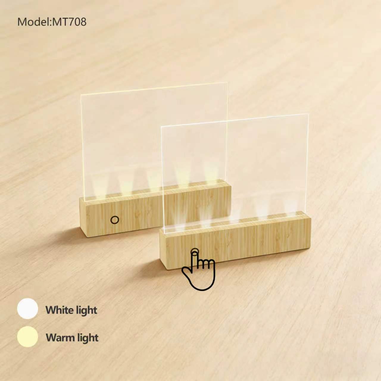 Bamboo LED Desk Lamp with Acrylic Light Panel