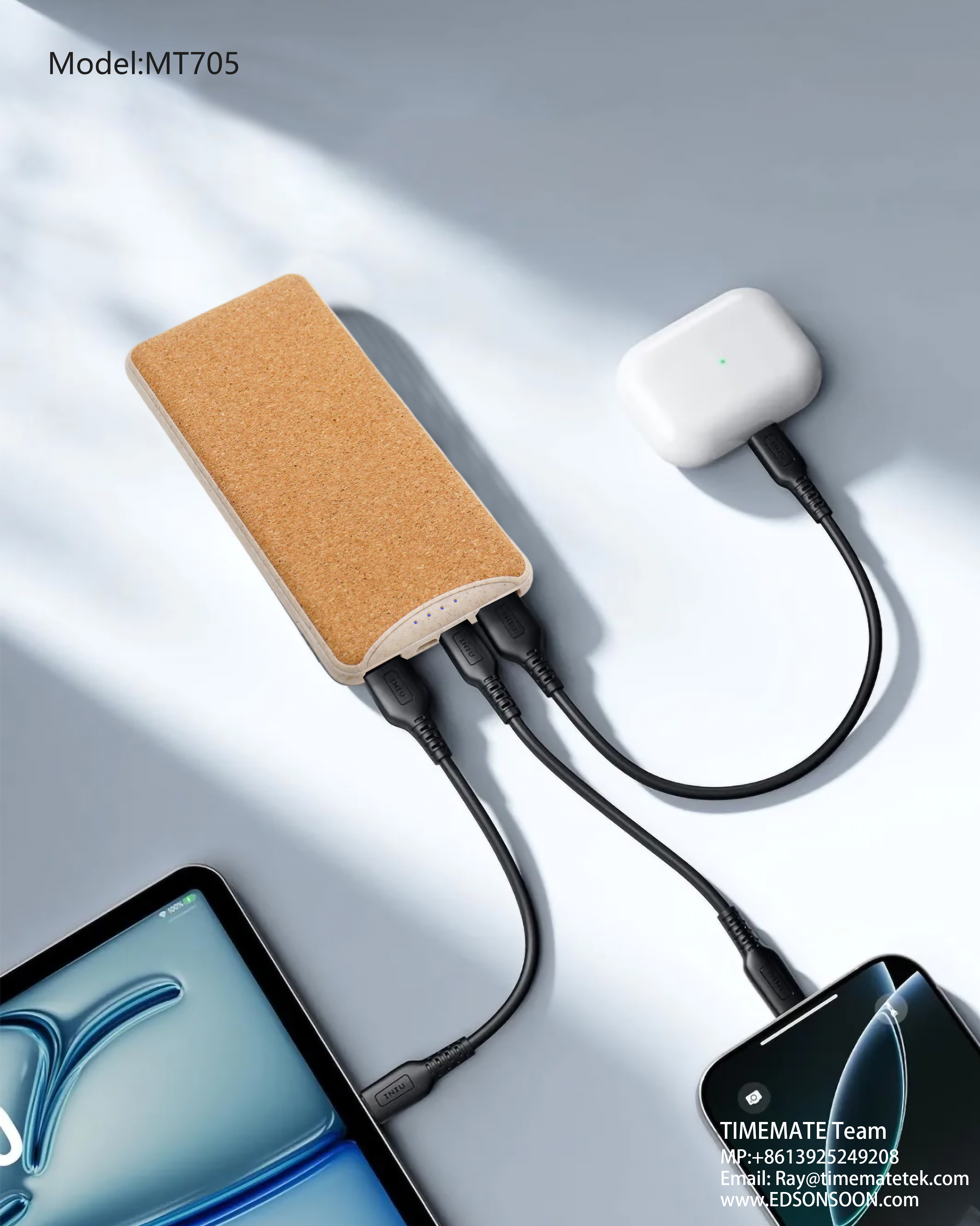 10000mAh Cork Power Bank