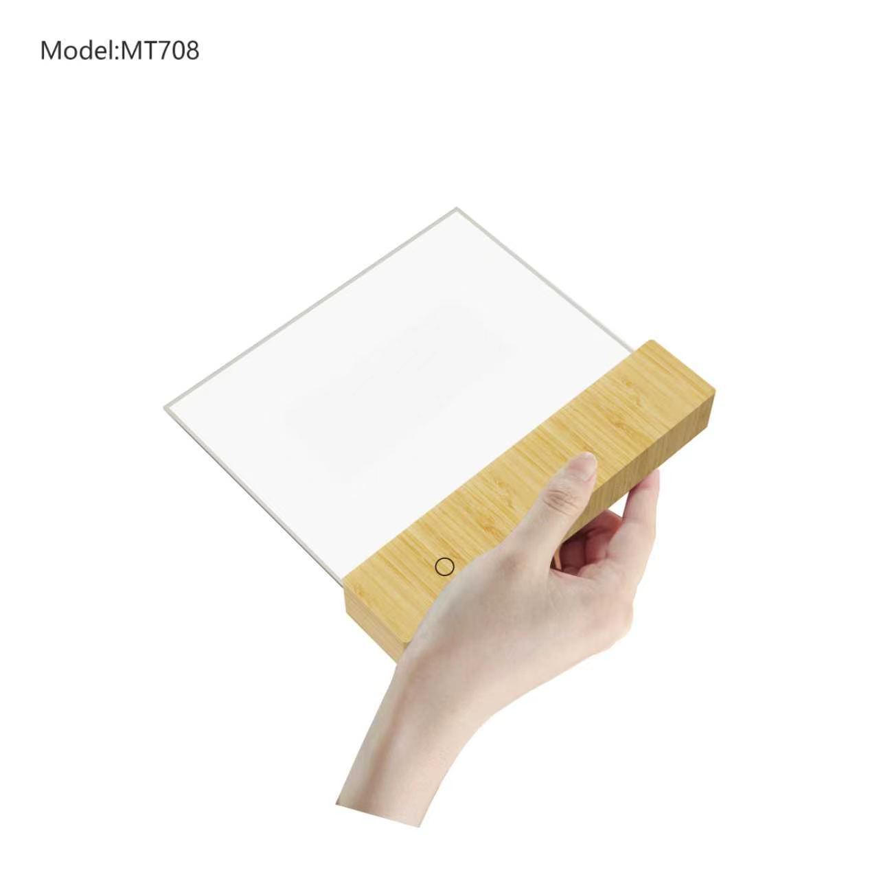 Bamboo LED Desk Lamp with Acrylic Light Panel
