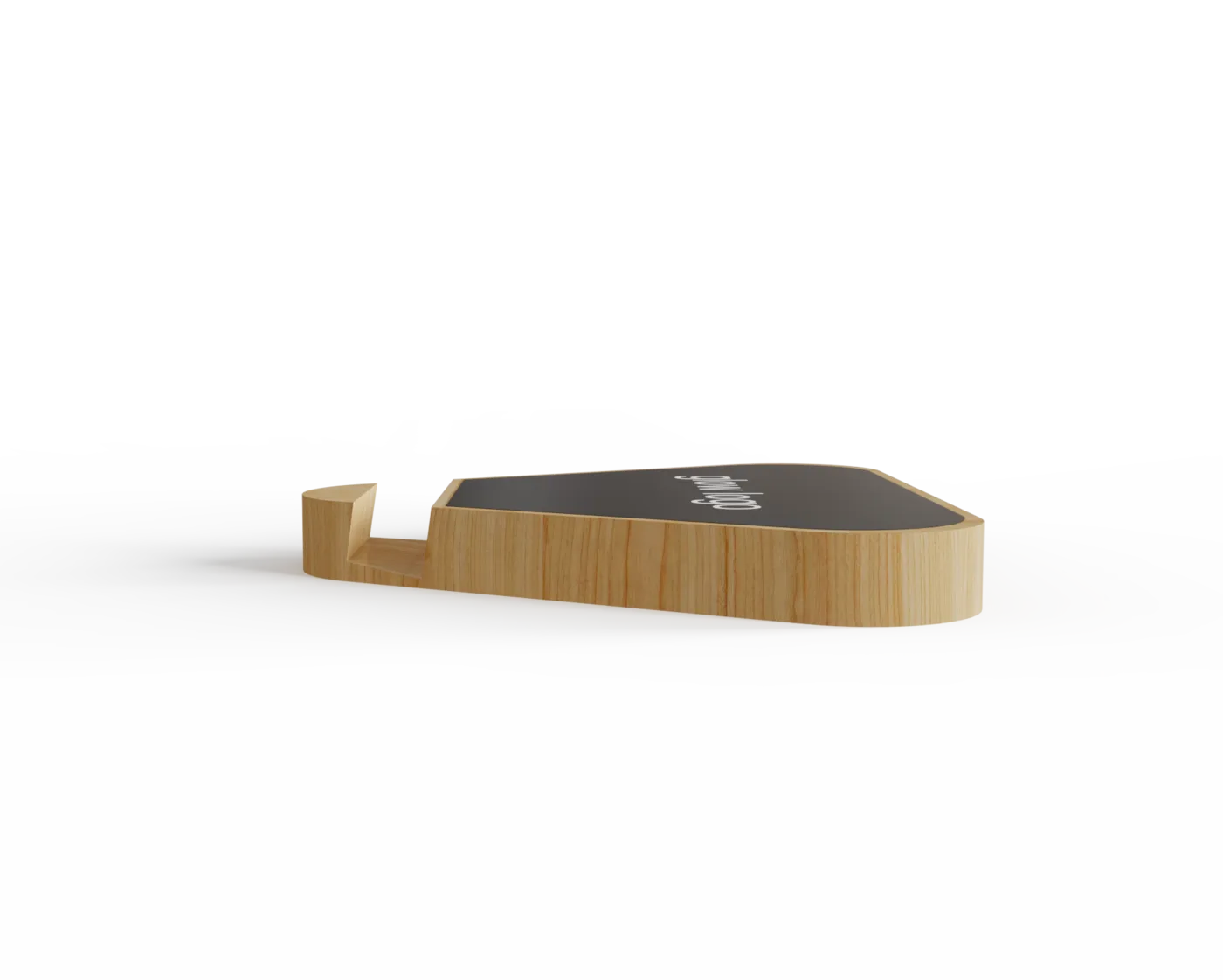 MT561 Bamboo Wireless Charger with Custom Glow Logo, Phone Holder & Ambient Lamp