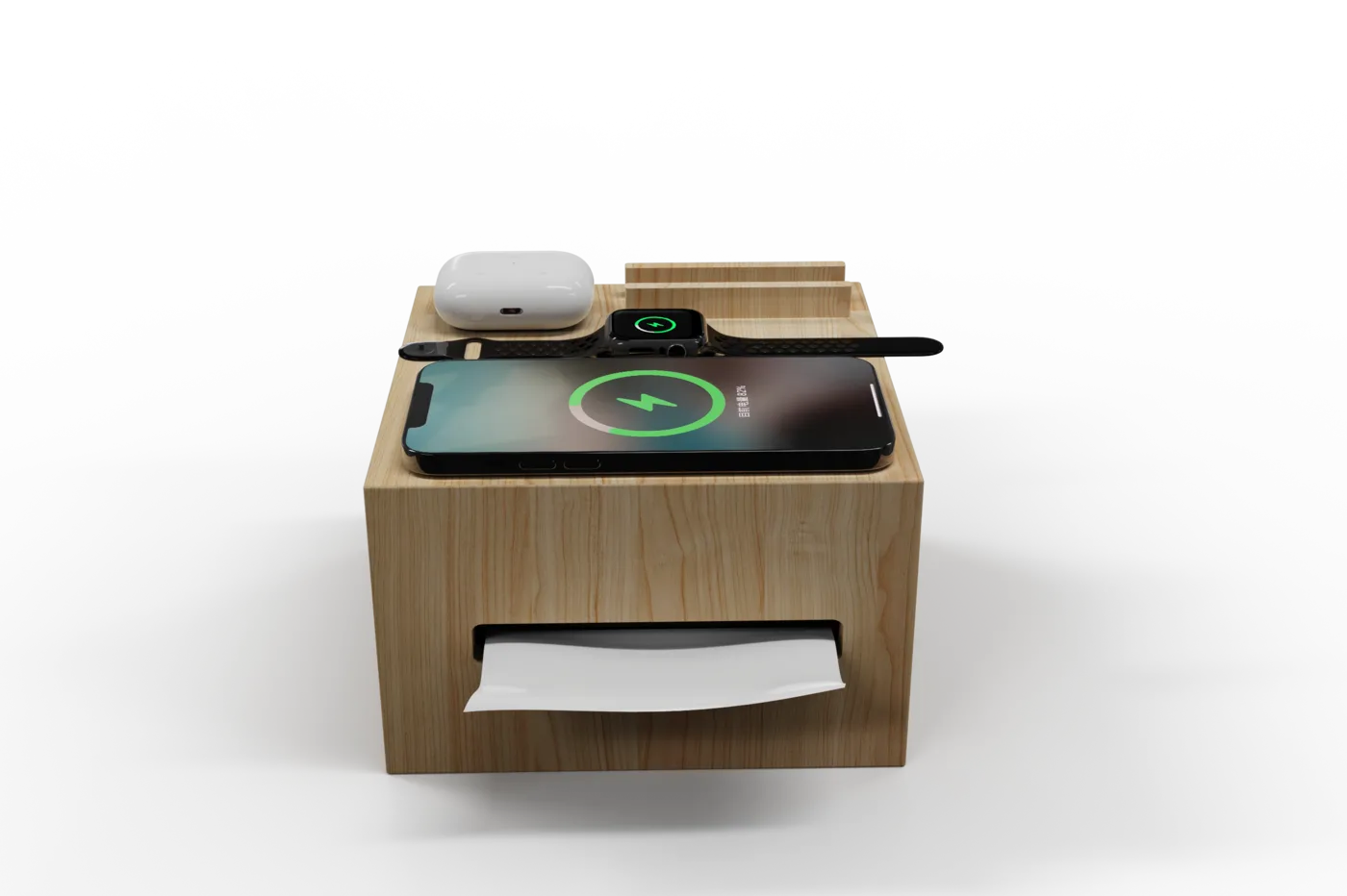 MT572 3-in-1 Bamboo Wireless Charger