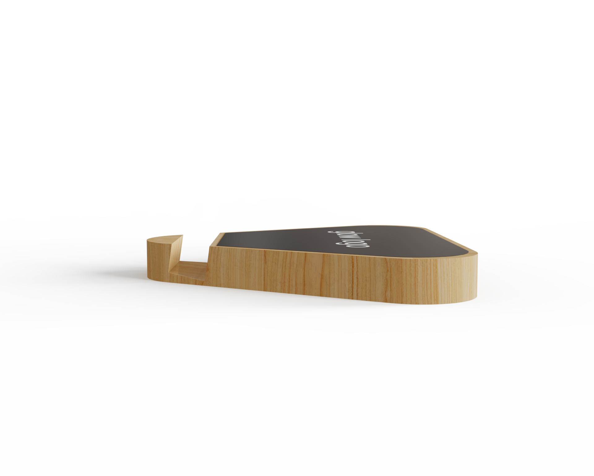 MT561 Bamboo Wireless Charger with Custom Glow Logo, Phone Holder & Ambient Lamp