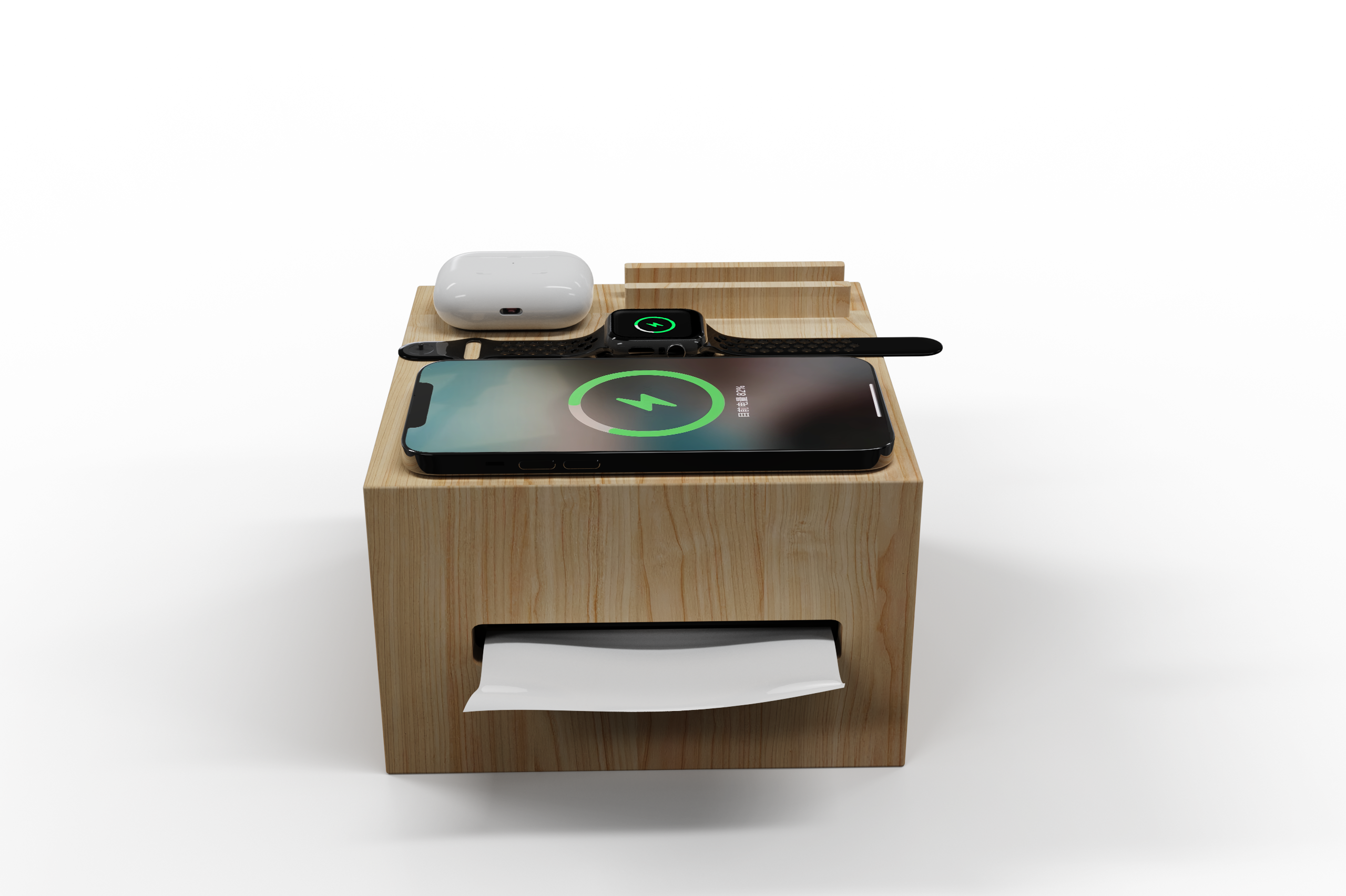 MT572 3-in-1 Bamboo Wireless Charger